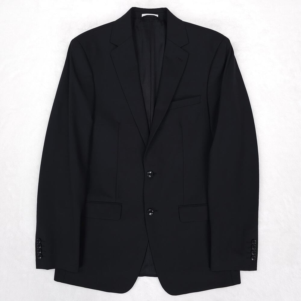 Bar III Mens Skinny Fit Suit Jacket Blazer 40L Black Solid Stretch Wool NWOT